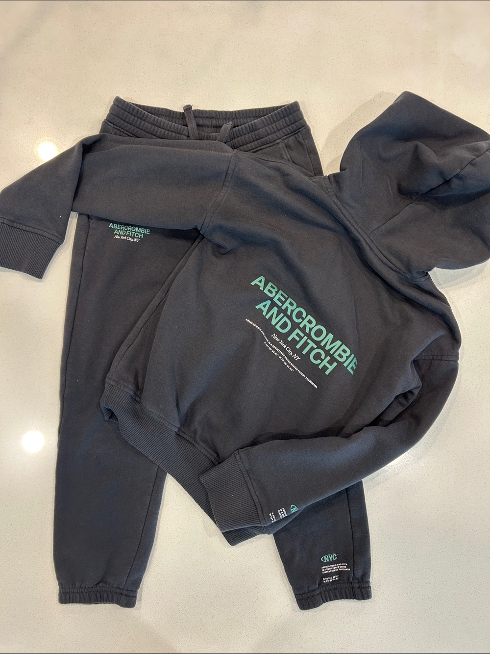Abercrombie & Fitch Kids Jogger Set with Teal Logo